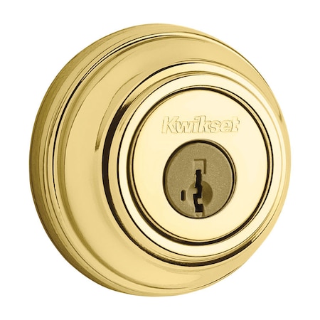 Kwikset Kwikset SmartKey Polished Brass Metal Deadbolt 99850-071